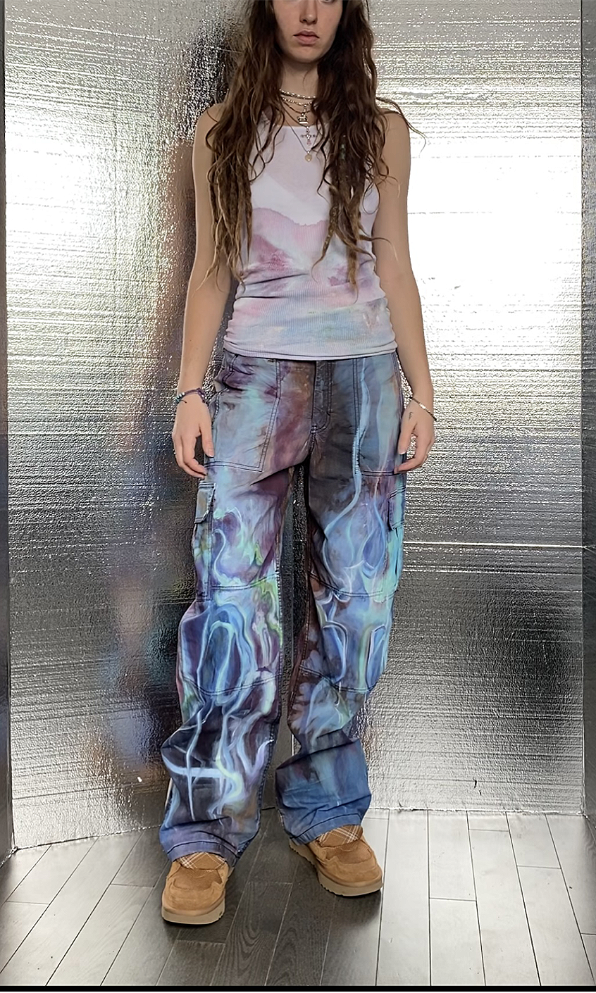 ‘Oil Spill’- 32 inch waist, 32 inch length