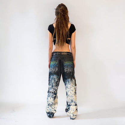 ‘Calligraphy Baggy Jeans ’- 34” Waist, 32” Length