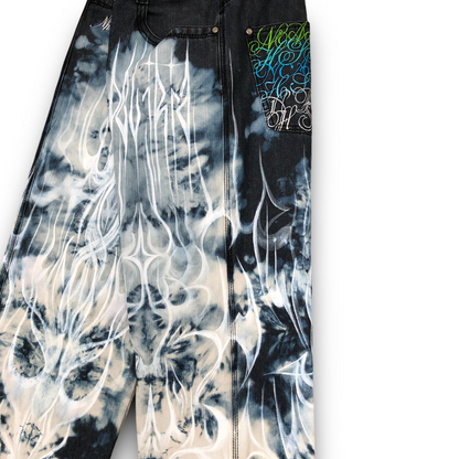 ‘Calligraphy Baggy Jeans ’- 34” Waist, 32” Length